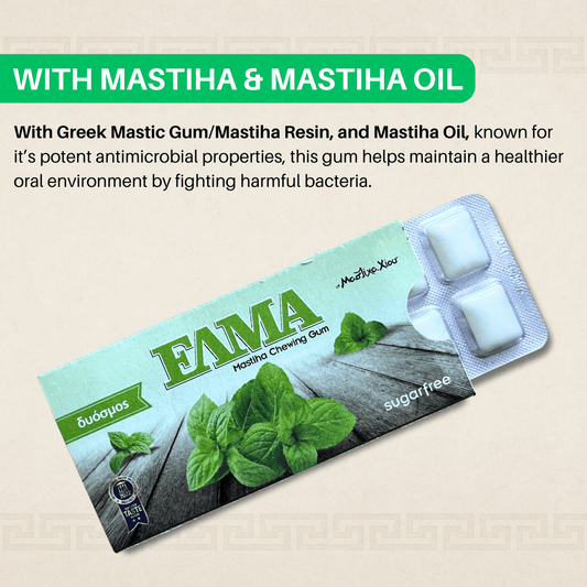 ELMA Mastiha Chewing Gum | Sugar-Free Mastic Chewing Gum | Spearmint Flavour