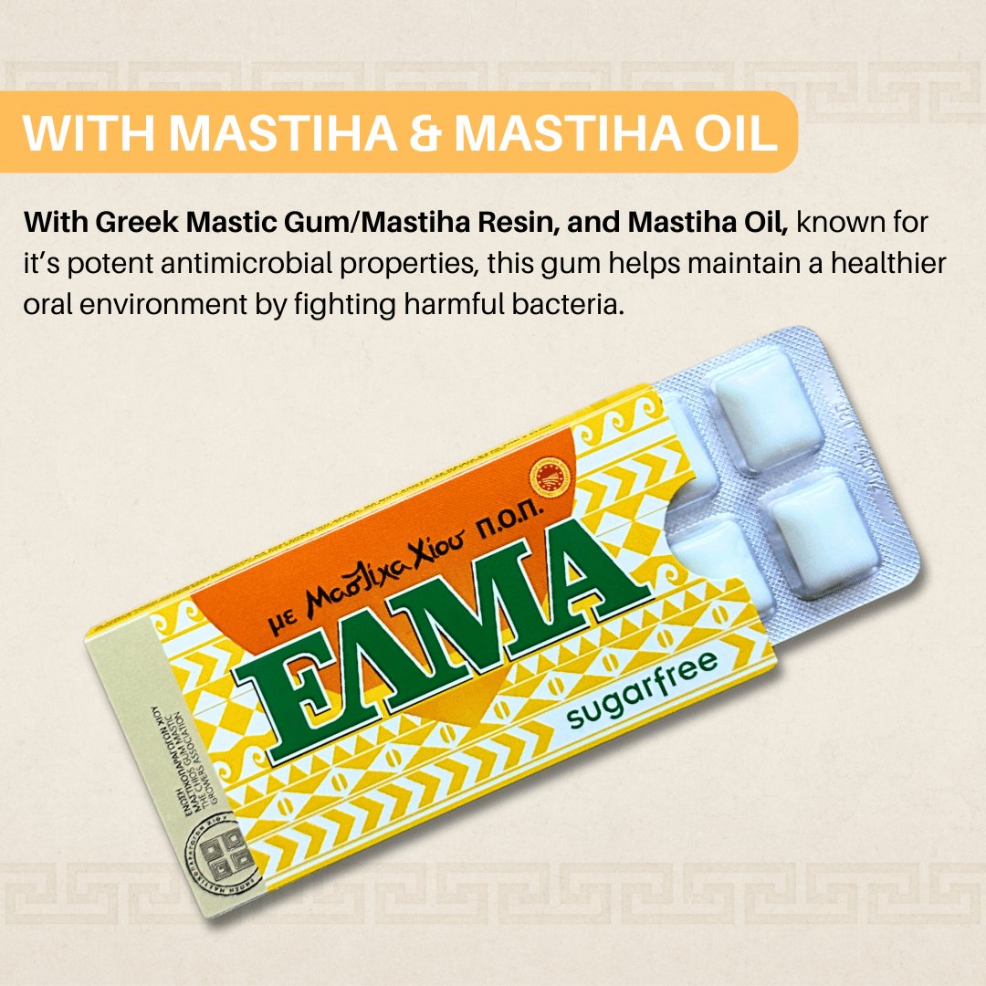 ELMA Mastic/Mastiha Chewing Gum - Sugar - Free - Gluten - Free + Chios Mastiha & Mastiha Oil - Mastic Labs