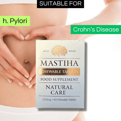 Mastic/Mastiha Chewable Tablets 250mg - 40 Tablets - For h.Pylori, Crohn's Disease & Stomach Health - Mastic Labs